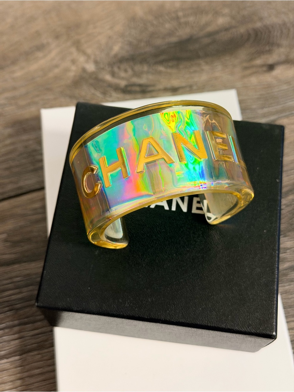 Chanel Statement Iridescent Cuff Bracelet